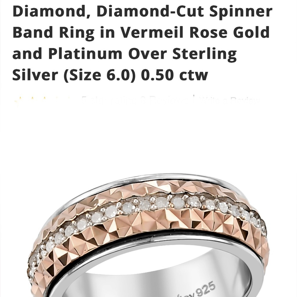 NWT/New Genuine Diamond Band Spinner Ring